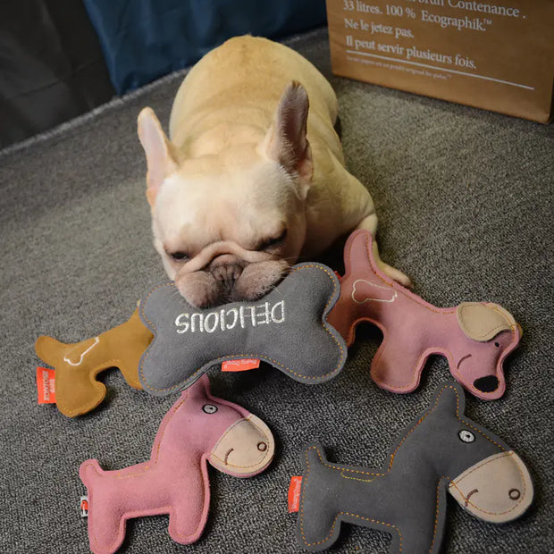 Dog Toy : Durable Leather Dog Toy for Chewing and Dental Care